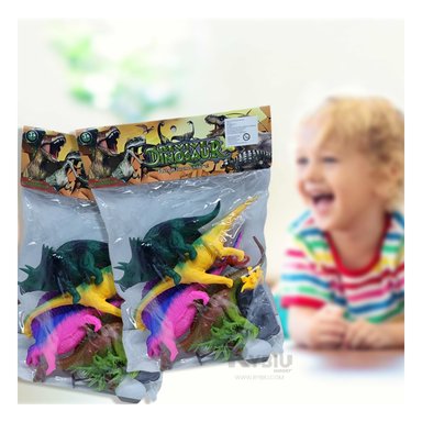 SET DE JUGUETE DINOSAURIOS EN MULTICOLOR Y+LIGAS DE REGALO - 3