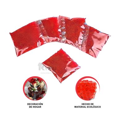 SACO PRACTICO DE HIDROGEL EN ROJO Y+LIGAS DE REGALO