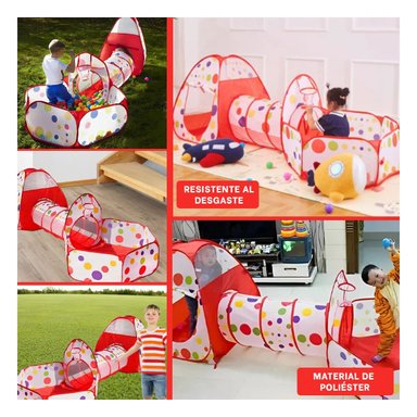 TIENDA COMPACTA DE NIÑO DE CAMPO 3 PIEZAS MG-16335 EB ROJO PARA CAMPING - 5