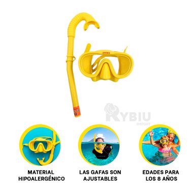 KIT NATACIÓN RYBIU 55642 UTIL AMARILLO + REGALO LIGAS PEINAR