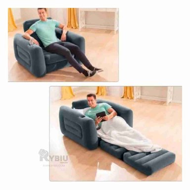 SOFA RYBIU 66551NP NEGRO DISENO PLEGABLE Y COMODO + PAPEL REGALO
