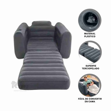 SILLON RYBIU 66551NP NEGRO MULTIFUNCIONAL PARA SALA + ENVOLTORIO REGALO - 3