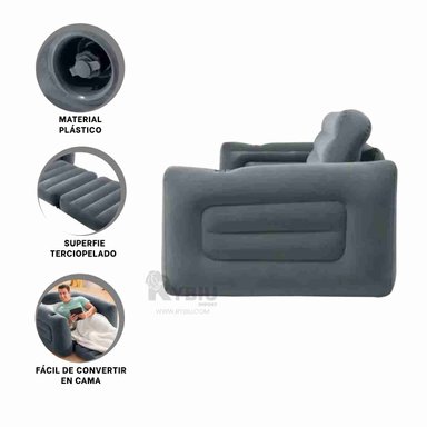 SILLON RYBIU 66551NP NEGRO EXPANDIBLE PARA ESPACIOS MODERNOS + GIFT STICKERS - 3