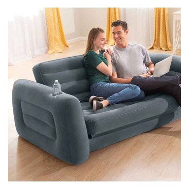 SOFA RYBIU 66551NP NEGRO DISEÑO PLEGABLE Y COMODO + PAPEL REGALO - 4