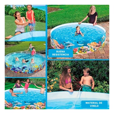 ALBERCA INFLABLE DELFIN PARA PATIO Y CASA CON USO FAMILIAR Y+POST IT - 1