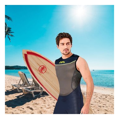 TRAJE BAÑO HOMBRE RYBIU C-M18WS-NAM AZUL BONITA JOVENES + REGALO STICKERS