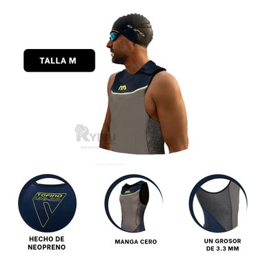 TRAJE BAÑO HOMBRE RYBIU C-M18WS-NAM AZUL VERSATIL + BANDERITAS ADHESIVAS