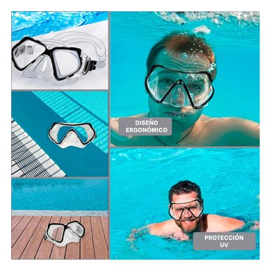 LENTES NATACIÓN RYBIU M-15265 NEGRO + POST-IT ADHESIVOS