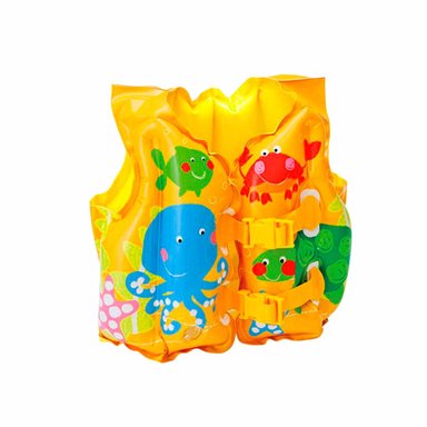 CHALECO INFLABLE PARA PEQUEÑAS EN AMARILLO Y+PAPEL DE REGALO - 4