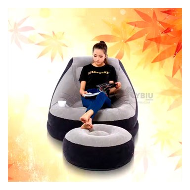 SOFA RYBIU 68564NP CELESTE DISEÑO PLEGABLE Y COMODO + PAPEL REGALO