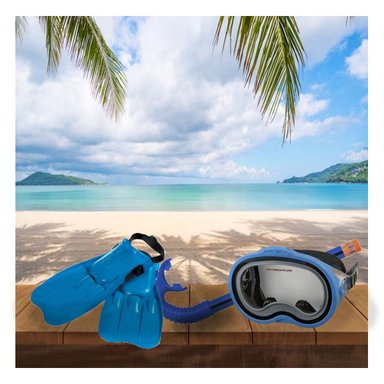 SET NATACIÓN RYBIU 55952 DURO JOV AZUL + ENVOLTORIO REGALO