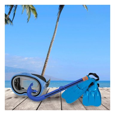 SET NATACIÓN RYBIU 55952 VISION PANORAMICA Y UTIL AZUL + GIFT STICKERS