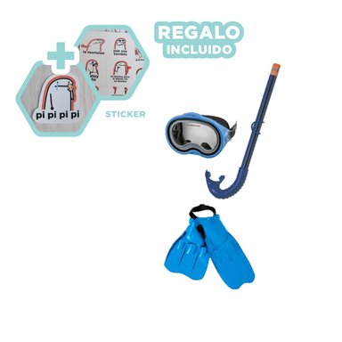 SET NATACIÓN RYBIU 55952 ESTETICAS ADULTOS AZUL + REGALO STICKERS