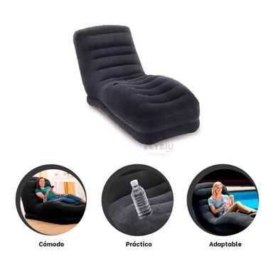 SILLON RYBIU 68592NP CON DISEÑO LUJOSO NEGRO + REGALO AGENDITA