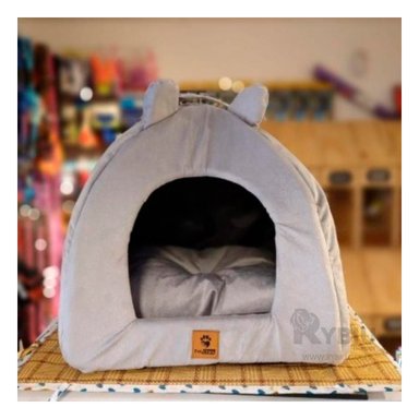 CAMA PERROS GATOS MA29091 TALLA S ESTILO IGLU PLOMO RYBIU + PAPEL REGALO
