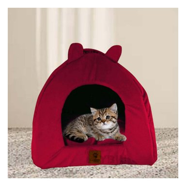 CASITA PERROS GATOS MA29101 LAVABLE TALLA S GUINDA RYBIU + BANDERITAS ADHESIVAS