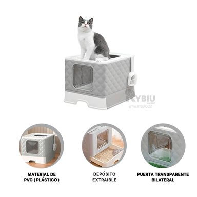 ARENERO GATOS RYBIU MA29055 CAJA ELEGANTE MASCOTAS FUNCIONAL PLOMO + GIFT STICKERS