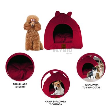 COLCHON PERROS GATOS MA29098 SUAVE DURADERA CAN TALLA S GUINDA RYBIU + AGENDITA