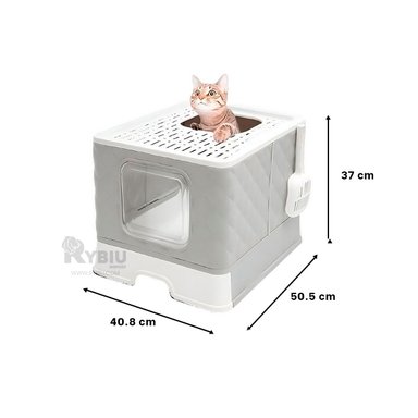 CONTENEDOR GATOS RYBIU MA29055 PLOMO + REGALO LIGAS PEINAR