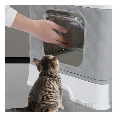 ARENERO GATOS RYBIU MA29055 CAJA ARENA DISEÑO CAMA PLOMO + GIFT MINIAGENDA