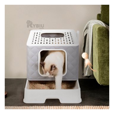 ARENERO GATOS RYBIU MA29055 CAJA ARENA DISEÑO CAMA PLOMO + GIFT MINIAGENDA - 2