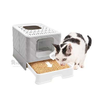 CONTENEDOR GATOS RYBIU MA29055 VERSATIL PALA PLOMO + BANDERITAS ADHESIVAS