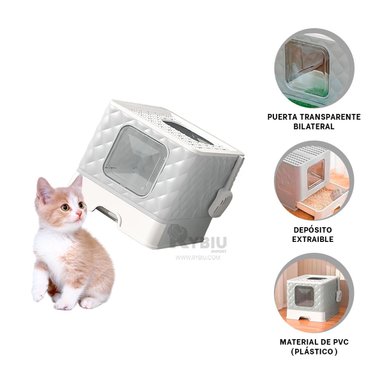 CONTENEDOR GATOS RYBIU MA29055 VERSATIL PALA PLOMO + BANDERITAS ADHESIVAS - 4