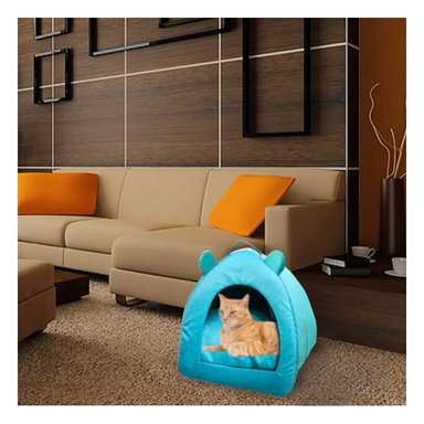 CAMA PERROS GATOS MA29091 LAVABLE A MÁQUINA TALLA S VERDE AGUA RYBIU + STICKERS