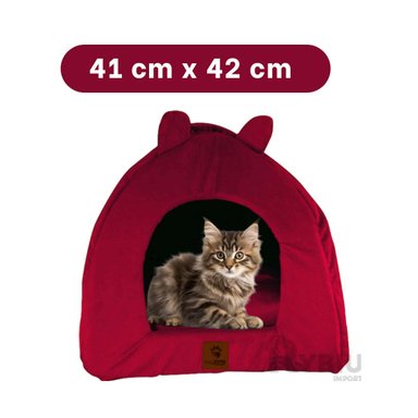 CAMA PERROS GATOS LITERA APTA CAN SUAVE GUINDA RYBIU + LIGAS REGALO