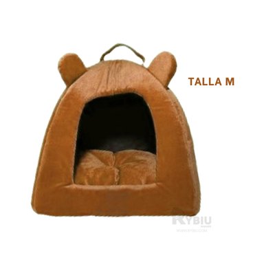 CAMA PERROS GATOS MA29097 DISEÑO IGLU TALLA M MARRON RYBIU + PAPEL REGALO