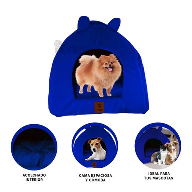 COLCHON PERROS GATOS MA29100 UTIL MASCOTA TALLA M AZUL REY RYBIU + STICKERS