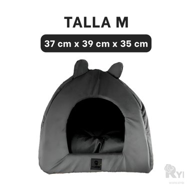 CAMA PERROS GATOS MA29096 LITERA CANINA TALLA M NEGRO RYBIU + REGALO LIGAS PEINAR