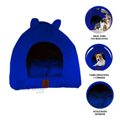 CAMA PERROS GATOS MA29100 RESISITENTE IGLU TALLA M AZUL REY RYBIU + AGENDITA - 3