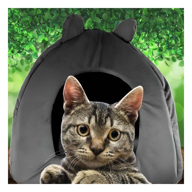 CAMA PERROS GATOS MA29096 IGLU TALLA M NEGRO RYBIU + PAPEL REGALO