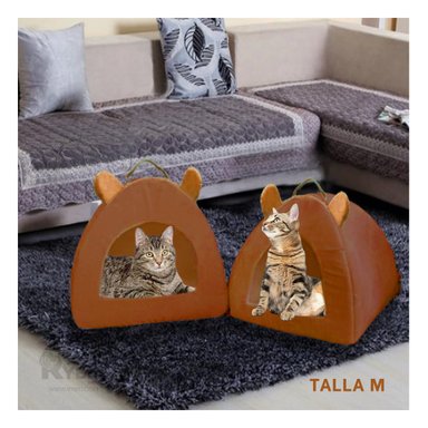 COLCHON PERROS GATOS MA29097 RESISTENTE IGLU TALLA M MARRON RYBIU + STICKERS - 2