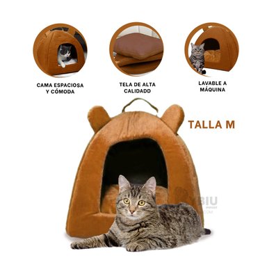 COLCHON PERROS GATOS MA29097 RESISTENTE IGLU TALLA M MARRON RYBIU + STICKERS - 4