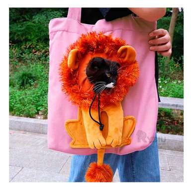 CARTERA GATO MA29121 RYBIU PASEADORA FORMA LEON ROSADO + PAPEL REGALO