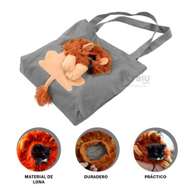 TRANSPORTIN PERRO Y GATO MA29123 RYBIU RESISTENTE PLOMO + REGALO LIGAS PEINAR