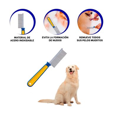 CEPILLO RYBIU MA29637 MASCOTA QUITA PELOS EN AZUL Y AMARILLO + STICKERS