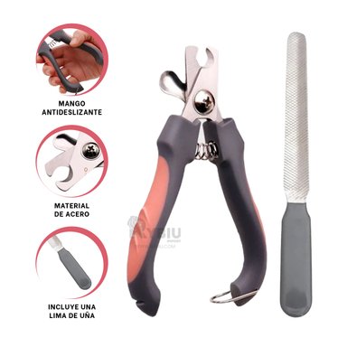 ALICATE RYBIU MA29634 USO CANINO CON LIMA ROSADO + STICKERS