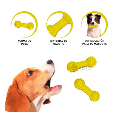 MASTICADOR PERROS RYBIU PET EN FORMA PESA AMARILLO + AGENDITA