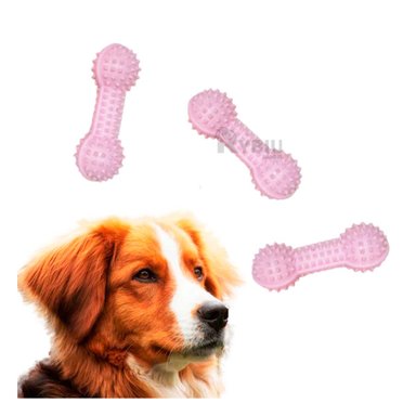 HUESO MASCOTA RYBIU ESTIMULACION ROSADO + STICKERS