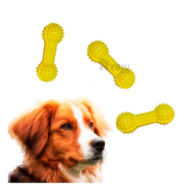 MASTICADOR PERROS RYBIU CON DISEÑO PESA PET AMARILLO + STICKERS