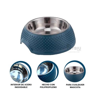 RECIPIENTE COMPACTO DE AZUL OSCURO Y+BANDERITAS ADHESIVAS