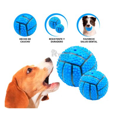 JUGUETE PERROS RYBIU EN FORMA PELOTA AZUL + MINIAGENDA