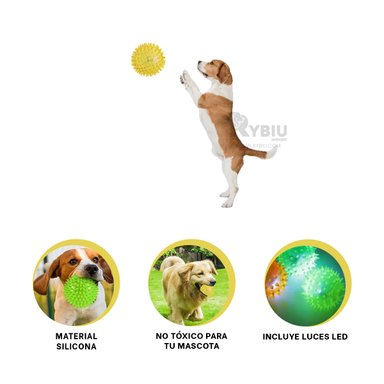 PELOTA MASCOTA RYBIU ANTIESTRES AMARRILLO + POST-IT ADHESIVOS