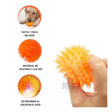 CONJUNTO PERROS Y GATOS RYBIU 3 PELOTAS PET ANARANJADO + REGALO LIGAS PEINAR