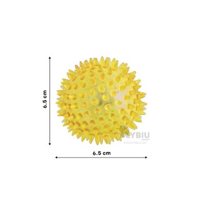 PELOTA MASCOTA RYBIU CON LUCES LED AMARILLO + LIGAS REGALO