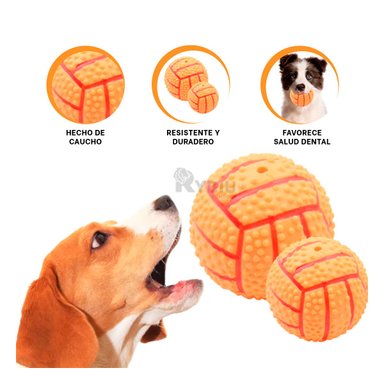 JUGUETE PERROS RYBIU EN FORMA PELOTA ANARANJADO + MINIAGENDA