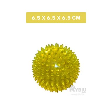 PELOTA PERROS Y GATOS RYBIU CON PUAS AMARILLO + BANDERITAS ADHESIVAS